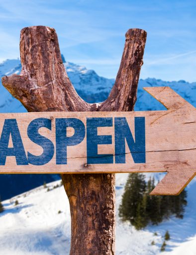 Wooden sign of Aspen
