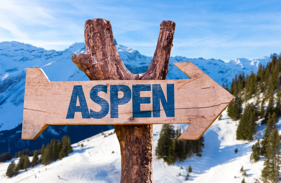 Wooden sign of Aspen