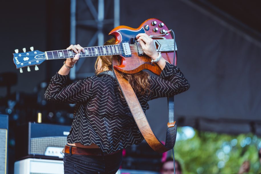 Guitarrist performs onstage at Zilker Park during Austin City Limits