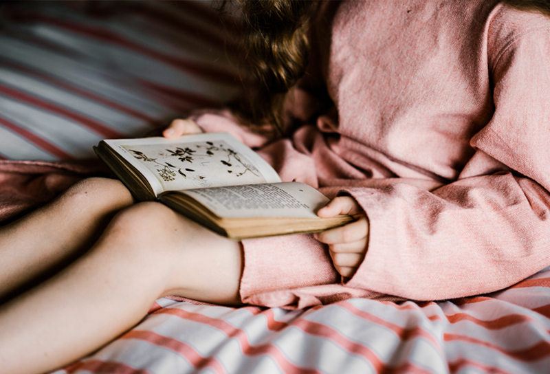 girl reading a book